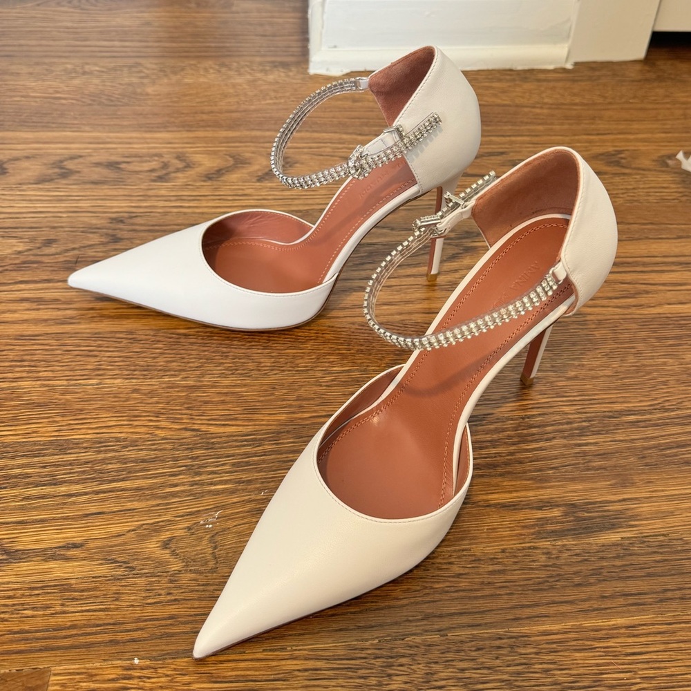 AMINA MUADDI URSINA PUMP 105 WHITE NAPA - Picture 10 of 13